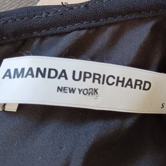 Amanda Uprichard Black Mini Shift Dress Size S Ruffle Detail - Picture 7 of 9